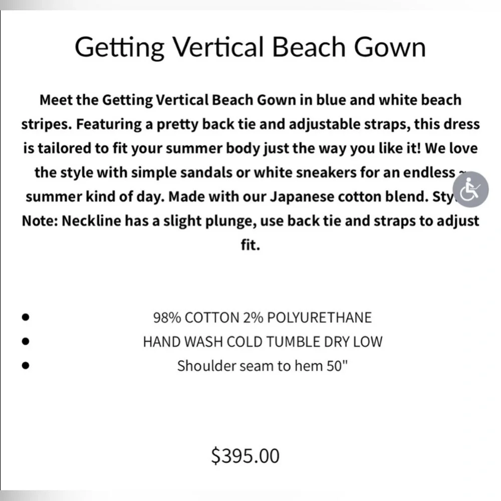 Le Superbe Getting Vertical Blue Striped Beach Dress. NWT Sz Medium Ret $395 - Picture 6 of 12